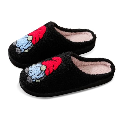 Hanraz hausschuhe damen plüsch, Weihnachts Hausschuhe Damen Tiere Warme Hauspuschen Plüsch Lustig Pantoffeln Rutschfest Indoor Winter Flauschig Slippers Kunstfell Mit Gummi Sohle Schlappen von Hanraz