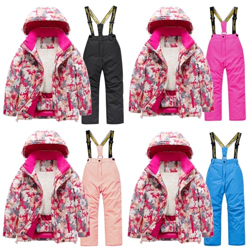 Hanraz schneeanzug kinder, sale angebote, Schneeanzug Kinder Unisex Winddicht Mit Kapuze Schneeanzug Skianzug Warme Winter Winteroverall Thermo Wasserdicht Winteranzug von Hanraz