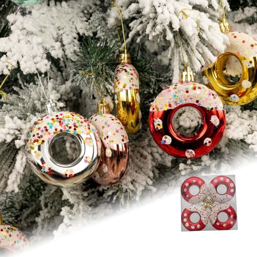 Hanraz weihnachtskugeln grün, 4 Stücke Weihnachtskugeln, Weihnachtsdeko Innen, Kleine Christbaumkugeln Mini Baumschmuck Weihnachten Mini Weihnachtskugeln Weihnachtskugel Weihnachtlicher Baumschmuck von Hanraz