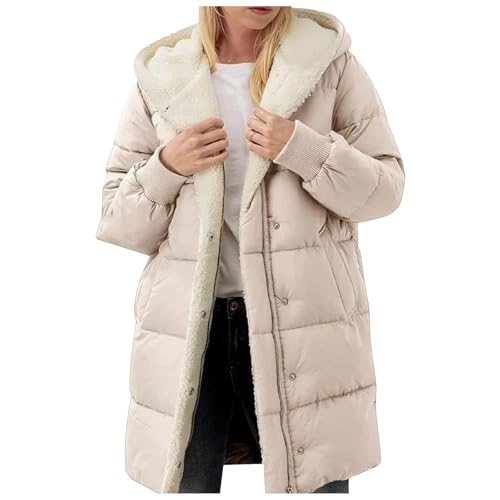 Sale Angebote, Winterjacke Damen Mit Fellkapuze Damen Winterjacke Lang Gefüttert Mantel Damen Herbst Warm Winter Jacke Damen Mantel Damen Winter von Hanraz