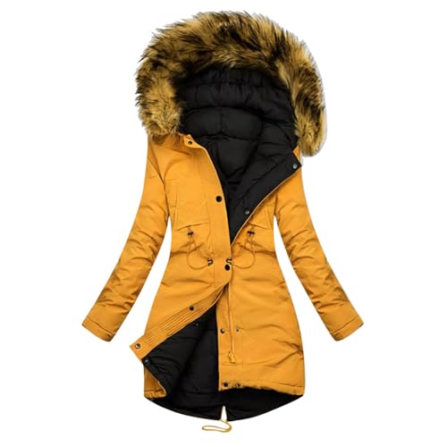 Sale Angebote, Winterjacke Damen Mit Fellkapuze Winterjacke Mädchen Outdoor Lang Damen Winterjacke Ultraleichte Wintermantel Damen Warm Mantel Damen Herbst von Hanraz