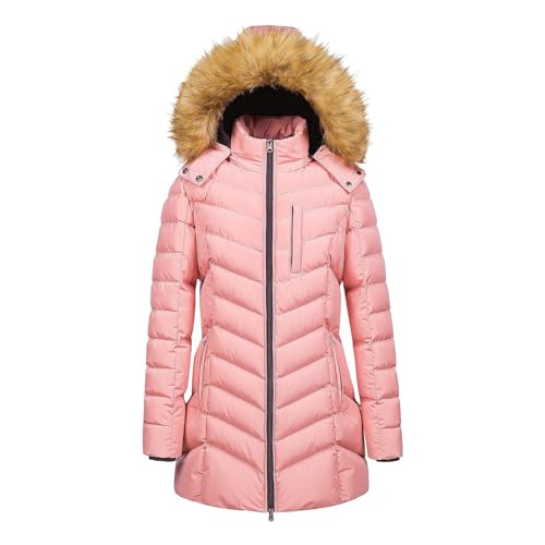 Warehouse Deal, Winterjacke Damen Mit Fellkapuze Winterjacke Damen Grosse Grössen Warm Elegant Jacke Damen Winter Gefüttert Damen Jacke Winter Winterjacke Damen Lang von Hanraz