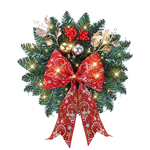 Weihnachtsgirlande, Adventskranz Türkranz Weihnachten Weihnachtskranz Haustür Christmas Wreath Weihnachtstürkranz Außen Weihnachtskranz Adventskranz Deko Türkranz Weihnachtsdeko Kranz von Hanraz