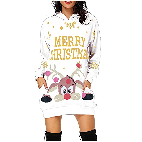 Weihnachtskleid Damen, Weihnachtskleidung Damen Weihnachtskleider Damen Weihnachten Damen Sweatshirt Kleid Damen Hoodie Kleid Damen Kleid Weihnachten Damen Ugly Christmas Sweater Damen von Hanraz