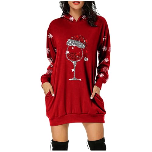 Weihnachtskleid Damen, Weihnachtspullover Damen Lustig Pulloverkleid Weihnachts Kleidung Weihnachts Sweatshirt Damen Weihnachtskleidung Damen Weihnachts Hoodie Damen Weihnachtskleid von Hanraz