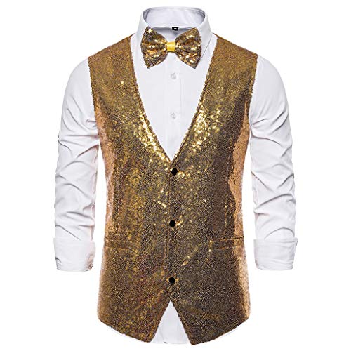 pailletten weste herren Gold, pailletten weste damen, Pailletten Weste Herren, Weste Damen Elegant, Pailletten Sakko Herren, Pailletten Sakko, Für Karneval, Fasching, Motto Party von Hanraz