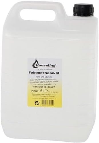 Hanseline Unisex – Erwachsene Feinmechaniköl-03560109 Feinmechaniköl, Schwarz/Silber, 5 Liter von Hanseline