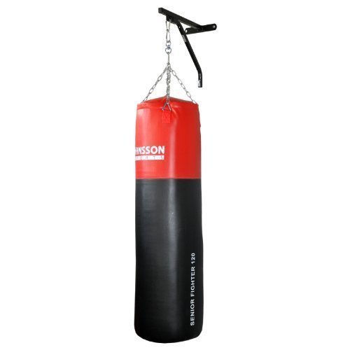 Hansson.Sports Boxsack gefüllt 33kg 120x35cm mit Wandhalter, Stahlkette & Drehwirbel Hansson.Sports Boxsack gefüllt 33kg 120x35cm mit Wandhalter, Stahlkette & Drehwirbel von Hansson.Sports