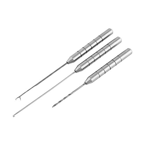 Haofy Fishing Baiting Rig Tool Kit, 3 In 1 Aluminum Alloy Carp Fishing Bite Needle Driller Fish Rigging Tackle Tool Set, Silver Haofy Fishing Baiting Rig Tool Kit, 3 In 1 Aluminum Alloy Carp Fishing Bite Needle Driller Fish Rigging Tackle Tool Set, Silver von Haofy