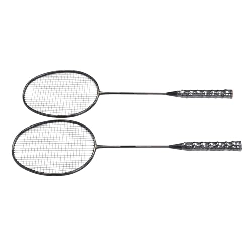 Leichte Badmintonschläger, Aluminium-Carbon-Material, Stark und Langlebig, Ergonomischer Griff, Professionelles Set für Erwachsene, Inklusive Tragetasche (schwarzes Gold) von Haofy