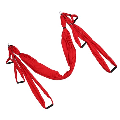 Vielseitiges Yoga-Schaukel-Hängematten-Anti-Schwerkraft-Inversions-Fitness-Sling-Set mit Verstellbarer Länge für den Innen- und Außenbereich (Rot) von Haofy