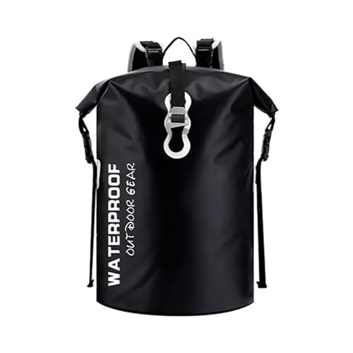 Hapihom Dry Bag, 30L Outdoor-Schwimmtasche, Waterproof trockener Beutel, wasserdichte Trekkingtasche, wasserdichte Tasche mit Verstellbarer Schultergurt D Schwarz-Wasserdicht von Hapihom