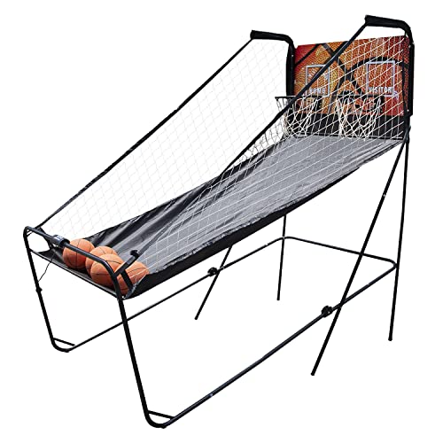 Happy Garden Unisex Jugend Jeu de Basketball Arcade Pliable Double Panier… Basketballspiel, faltbar, doppelter Korb, Schwarz, L 205 × l 109,5 × H 204cm Happy Garden Unisex Jugend Jeu de Basketball Arcade Pliable Double Panier… Basketballspiel, faltbar, doppelter Korb, Schwarz, L 205 × l 109,5 × H 204cm von Happy Garden