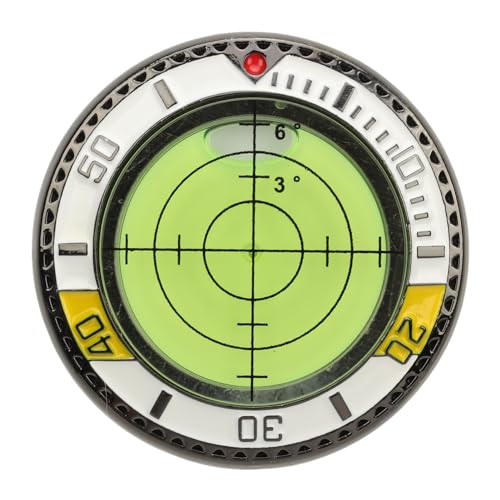 HappyFit Golf Green Reader, beidseitige Putthilfe, Ballmarker mit Wasserwaage, präzises tragbares Golfzubehör für Sport im Freien (Amarillo Blanco) von HappyFit