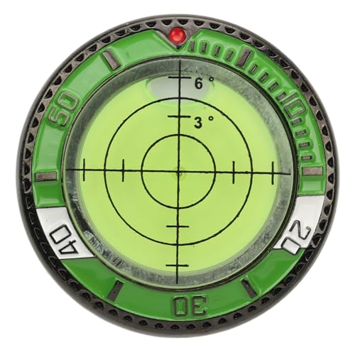 HappyFit Golf Green Reader, beidseitige Putthilfe, Ballmarker mit Wasserwaage, präzises tragbares Golfzubehör für Sport im Freien (Amarillo Verde) von HappyFit