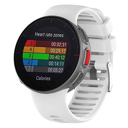 HappyTop Armband kompatibel für Polar Vantage V Watch, Silikon Sport Watch Band Ersatz Handgelenk Band (weiß) von HappyTop