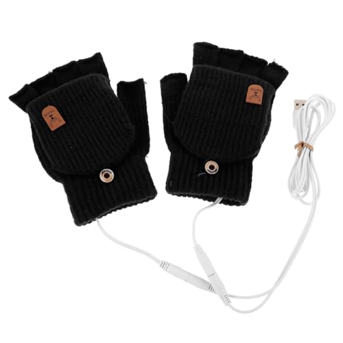 Happyyami 1 Paar Handschuhe Befreien Winterhandschuhe Für Herren Handschuhe Ohne Fingerspitzen Damen Fahrradhandschuhe -winterhandschuhe Motorradhandschuhe Black Plüsch von Happyyami