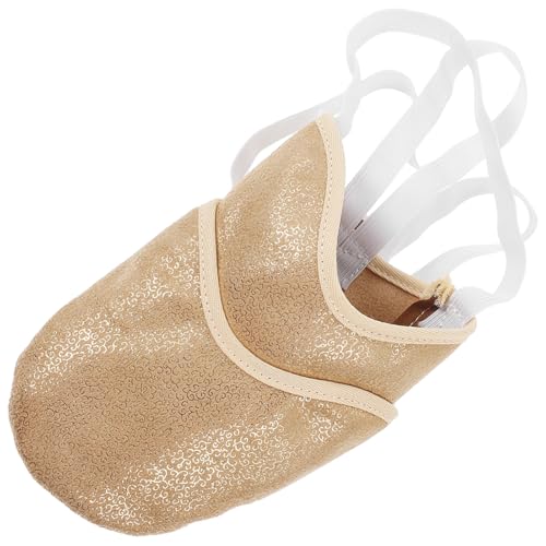 Happyyami 1 Paar Lateinische Tanzschuhe Gymnastikschuhe Fitness Schuhe balett Schuhe tanzsneaker Wohnungen für Frauen Tanzschuhe für Pirouetten Zehenschützer Zehenschutz für Schuh Pu Golden von Happyyami