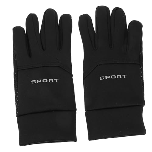 Happyyami 1 Paar Radsporthandschuhe Handwärmende Handschuhe Laufhandschuhe Handschuhe Für Männer Bei Kaltem Wetter Touchscreen-Handschuhe Handschuhe Für Outdoor-aktivitäten Black Polyester von Happyyami