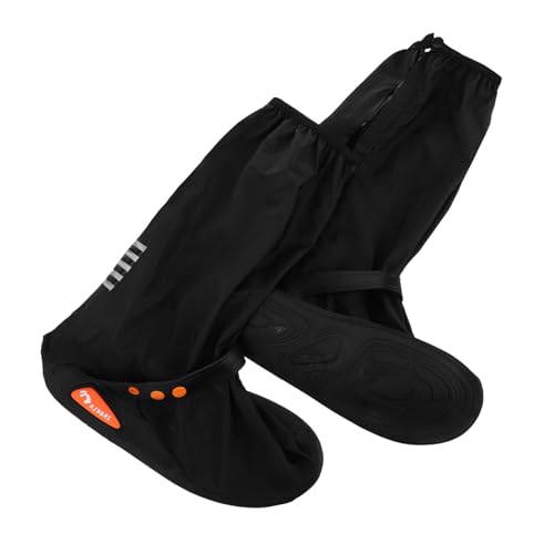 Happyyami 1 Paar Regenfester Überschuh Anti-rutsch-überschuhe Für Regenmänner Und Frauen Schuhschutz Fahrradschuh Deckt Kaltes Wetter Ab Fahrradschuhe Regenhüllen PVC Black von Happyyami