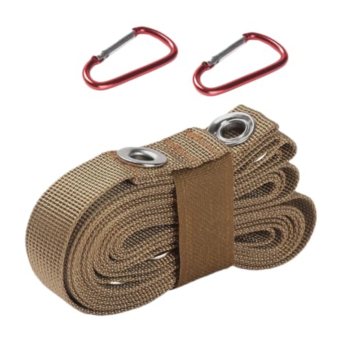 Happyyami 1 Satz Baldachin Verlängerungskabel Zelt Campingplane Wasserdicht Bungees Mit Haken Bungee-Seil Mit Haken Spanngurte Mit Haken Camping-Essentials Bausatz Outdoor-Riemen Khaki Nylon von Happyyami