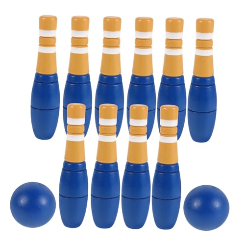 Happyyami 1 Satz Bowling Für Kinderzubehör Werfen Kinderaccessoire Indoor-Bowling-Set Für Bowlingkegel Für Bowling-pins-Set Aus Holz Hölzern von Happyyami