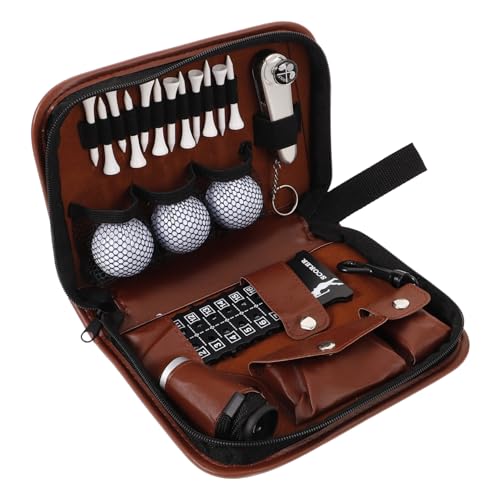 Happyyami 1 Satz Golfausrüstung golfzubehör Golf Tasche Golftasche Zubehör Golf-Tee Golfballhalter tragbare Golftasche Golf-Aufbewahrungstasche Ball-Tee Aufbewahrungstaschen für Golf Leder von Happyyami