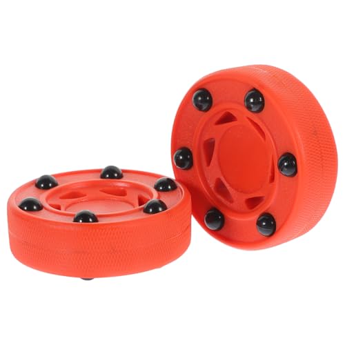 Happyyami 1 Satz Puck Rollen Hockeyschläger Für Zubehör Für Eishockeyspiele Air-Hockey-Tisch Straßenhockey Airhockey Hockeynetz Ball Streethockeybälle Rollhockeybälle Nylon Rot 2st von Happyyami