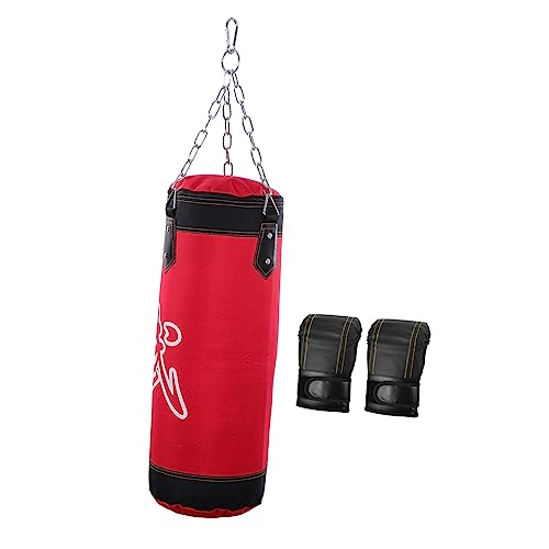 Happyyami 1 Satz Sandsack-Set Hängende Fitnesstasche Fitness-sandsack Karate-sandsack Sandsack Treten Fitness-hängetasche Karate-trainingstasche Sandsack Trainieren Karate-Tasche Rot Eisen von Happyyami