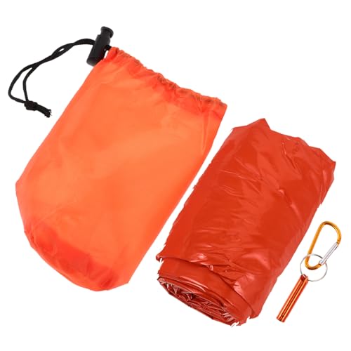 Happyyami 1 Set Outdoor Notfalldecke Wasserdichter Rucksack Rucksäcke Überlebensausrüstung Winter Notfall Schlafausrüstung Für Erwachsene Orangefarbene Haustier Aluminiumfolie von Happyyami