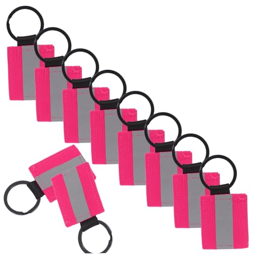 Happyyami 10St Reflektierender Outdoor-Rucksack Schlüsselanhänger in leuchtenden Farben gesteckt Geburtstagsgeschenk Etiketten Sicherheitsreflektoren leichte reflektierende Anhänger Rosa von Happyyami