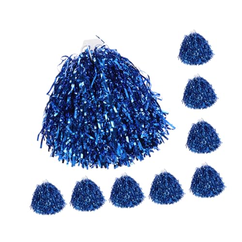 Happyyami 10st Cheerleader-blumenball Jubelzubehör Metallic Pom Poms Cheerleading Performance-poms Cheerleading-zubehör Pompons Für Mädchen Pompon Aus Metallfolie Fröhliche Blumen Blue PVC von Happyyami