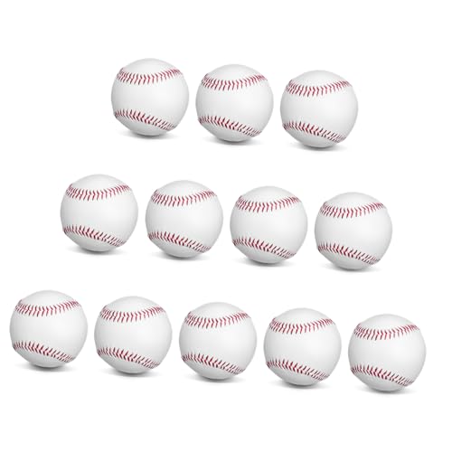 Happyyami 12 STK Trainingsball Blitzbälle Pitching-Maschinen für Baseball Eimer Baseball Baseball-Pitching pitchen Üben Sie Baseball für Baseballbälle zum trainieren PVC Weiß von Happyyami