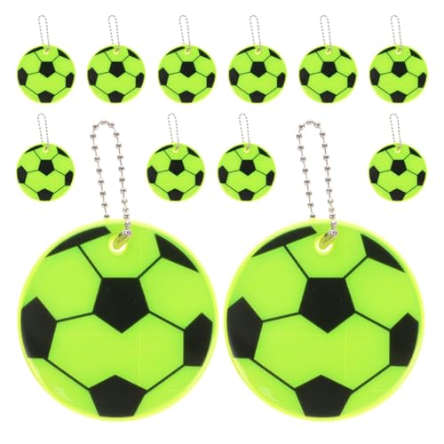 Happyyami 12 Stück Fußball Reflektierende Schlüsselanhänger Reflektor Anhänger Für Rucksäcke Reflektierender Fußball Taschenanhänger Nacht Reflektierender Schlüsselanhänger Für Fußball von Happyyami