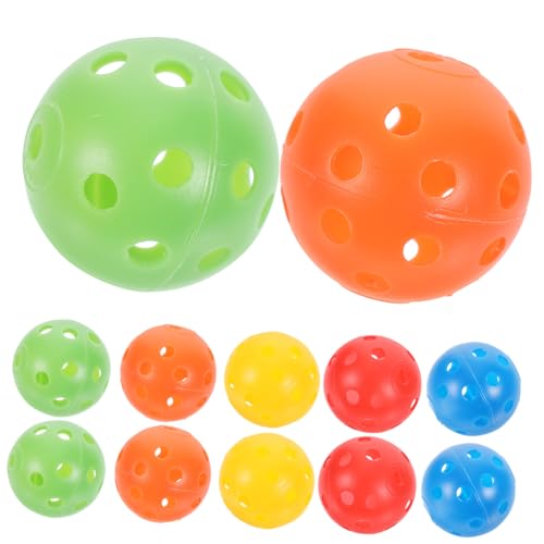 Happyyami 12St Übungsbälle fitnessball gymnastikballe Netzball tennisballen Golfball kunststoffkugel tenissbäle plastikball tennisballs Golf Balls perforierte Kugeln Trainingsbälle von Happyyami