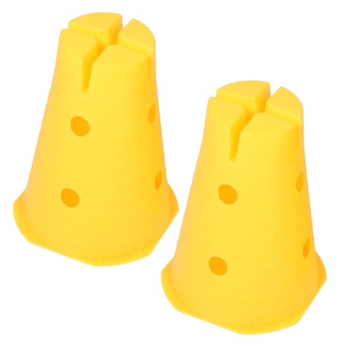 Happyyami 2 STK Sensorisches Trainingswirbel Zapfen Fußballkegel Für Das Training Agility-trainingsgeräte Für Hunde Basketballkegel Fußball-partygeschenke Trainingsmacherkegel Yellow Plastik von Happyyami