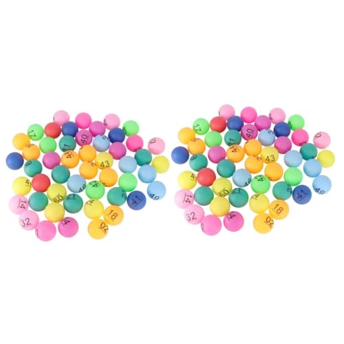 Happyyami 2 Sätze Lotteriekugel Bulk-Pong-bälle Bälle Spiel Bälle Mit Bingoruf Sport Pongbälle Zahlenspiel Ball Tombola Zahlenkugeln Tischtennisplatte Jumbo Colorful Plastik 50 Stück * 2 von Happyyami