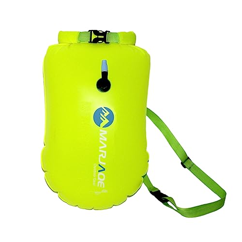 Happyyami 20L Aufblasbarer Schwimmboje Trockensack Aus Dickem PVC Wasserdichter Outdoor Sportbeutel Für Rafting Bootfahren Angeln Schwimmen Und Camping Neon von Happyyami