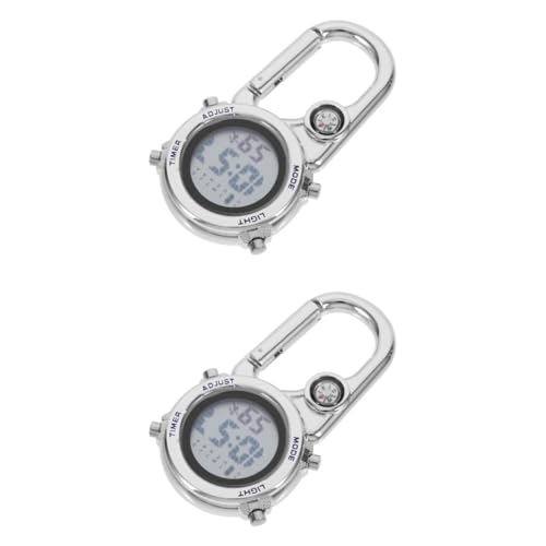 Happyyami 2St Bergsteigeruhr Digitale Taschenuhr Männer Clip-Uhr Taschenuhren Orient spangenuhr Outdoor Uhr uhrenwender Kletterclip an der Uhr Digitale Karabineruhr zum Klettern Metall Blue von Happyyami