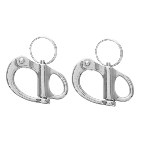 Happyyami 2St Fester Federbügel Segelboote Segelausrüstung rucksäcke Marine Schäkel Segelboot-Zubehörteile drehbarer Karabiner Schnellverschluss-Karabiner Seefesseln Rostfreier Stahl Silver von Happyyami