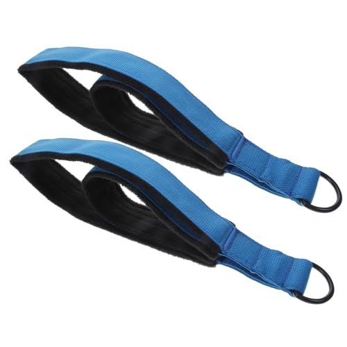 Happyyami 2St Stretchbänder für die Übung sportgeräte Sport geräte Yoga übungen Pilates-Stretchband Extra Dicke Yogamatte Yoga-Block Dehnen Pilates-Ring Yoga-Gürtel Polyester Baumwolle Blue von Happyyami