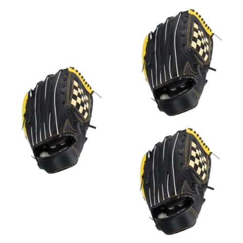 Happyyami 3 STK Baseballhandschuh Baseball-Handschuhe De Softball Für Erwachsene Guantes De Beisbol para Niños Handschuhe Für Männer Fanghandschuh Softball-Handschuhe Schlaghandschuh Pu von Happyyami