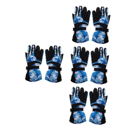 Happyyami 4 Paare Touchscreen-Skihandschuhe Handschuhe für Outdoor-Aktivitäten Winterhandschuhe Herren Snowboardhandschuhe Herren Schwarze Skihandschuhe -Baumwolle Blue von Happyyami