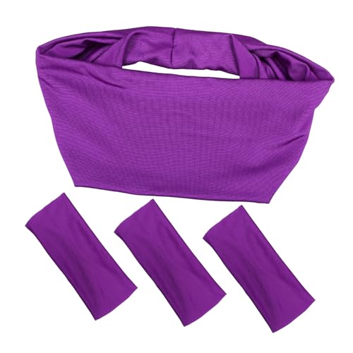 Happyyami 4 Stück Schweißabsorbierendes Stirnband zum Laufen dünnes Sport-Stirnband grüne Stirnbänder Elastisches Stirnband Fitness zubehör Stirnband Sport Workout-Stirnbänder Stoff Violet von Happyyami