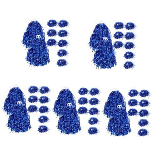 Happyyami 5 Sätze Blaue Und Goldene Pom Poms Cheerleading Jubelnde Truppe Pompon Girlande Blaue Und Weiße Cheer-Pompons Cheerleader Pompons Für Partygeschenke PVC Blue 10 Stück * 5 von Happyyami