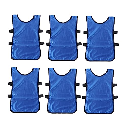 Happyyami 6St Trainingsweste Kind Fußballsocken für Jugendliche pinnies Jersey-Shorts Puffer Scrimmage-Trikots vis Sport zubehör Sports accesoories Fußballweste Trainings-Fußballtrikot Blue von Happyyami