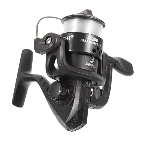 Happyyami Angelrolle Lichtschalter umrandet Ausrüstung für das Meeresangeln Angelwerkzeug Bausatz Angler ausrüstung Fishing Reel Angelausrüstung im Freien tragbares Angelrad Metall Black von Happyyami