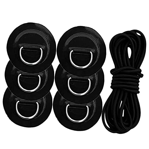 Happyyami Bungee Deck Rigging Set Für Kajaks Und Stand Up Paddleboards 1 Set Mit D Ringen Strapazierfähigem Bungee Seil Und D Ring Pads Für Sicheres Zubehör Und Einfache Befestigung von Happyyami