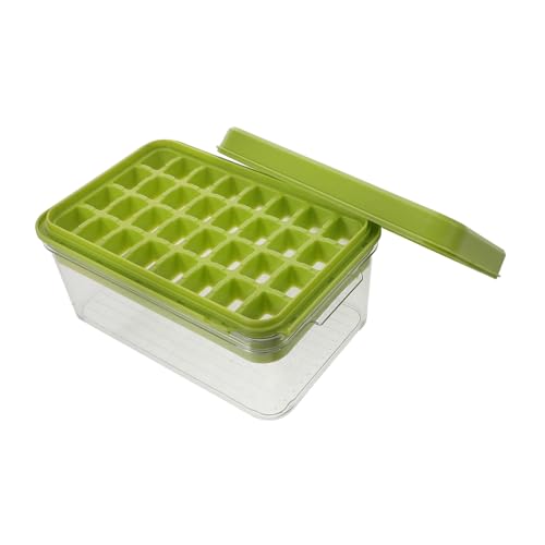 Happyyami Eiswürfelform Eisbehälter Für Gefrierschrank Eisformen Für Cocktails Eiswürfelbehälter Mit Auffangbehälter Eishalter Für Gefrierschrank Eiswürfelschale Mit Behälter Green Haustier von Happyyami