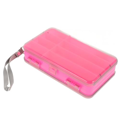 Happyyami Kasten Tackle-Box Mehrzweck-Köderbox Kunststoff- Köderbehälter angelzeug Fischköderbox Fischerei Lagerung Angelausrüstung Behälter für Angelgeräte Plastik Rosy von Happyyami